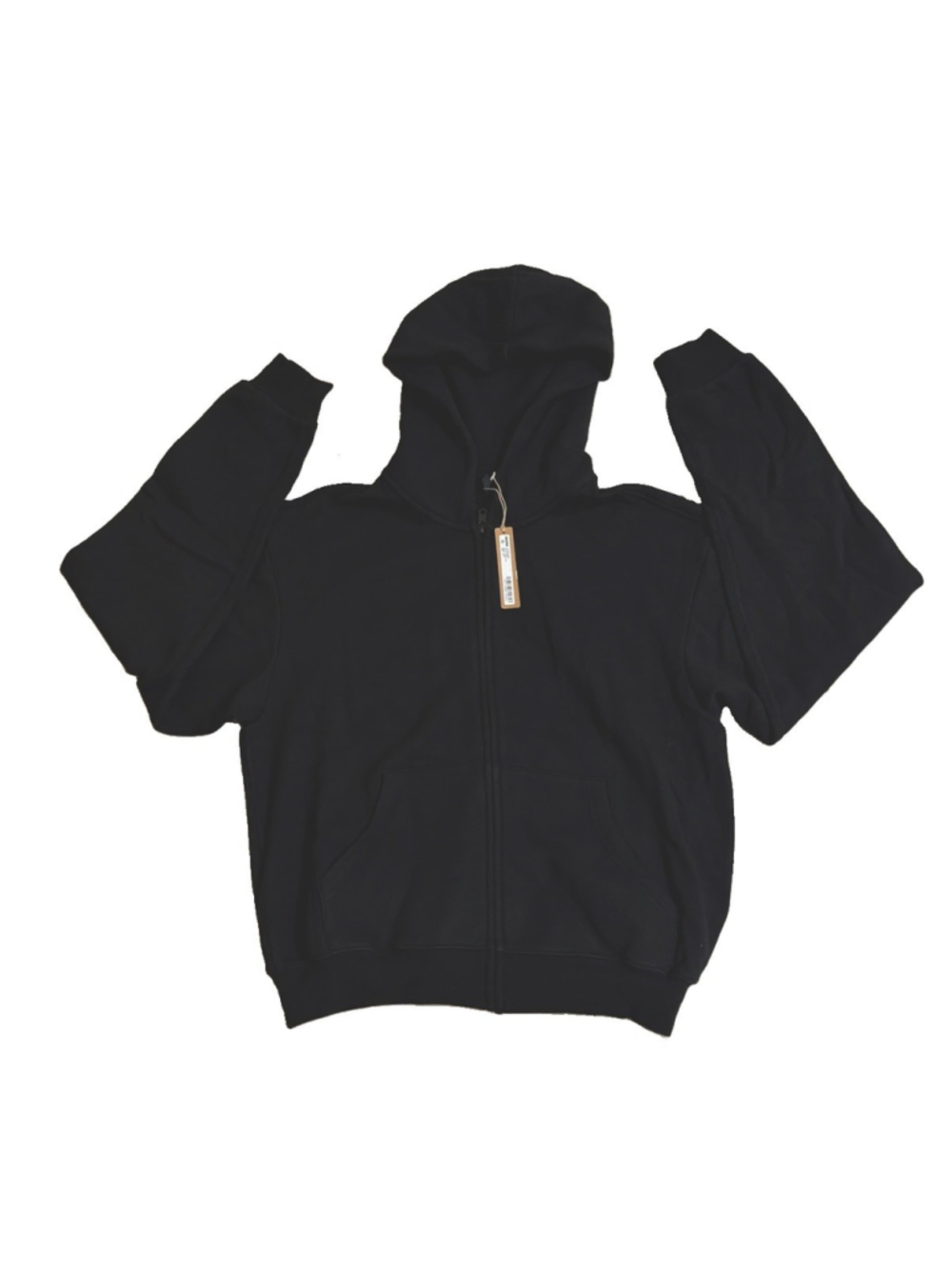 SKIMS COTTON FLEECE ZIP UP HOODIE WOMENS BLACK COLOR SIZE LARGE